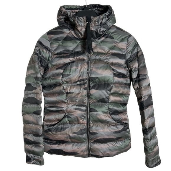 lululemon athletica Jackets & Blazers - Lululemon Fluffin Awesome Coast Camo Butter Pink Down Jacket Size 8